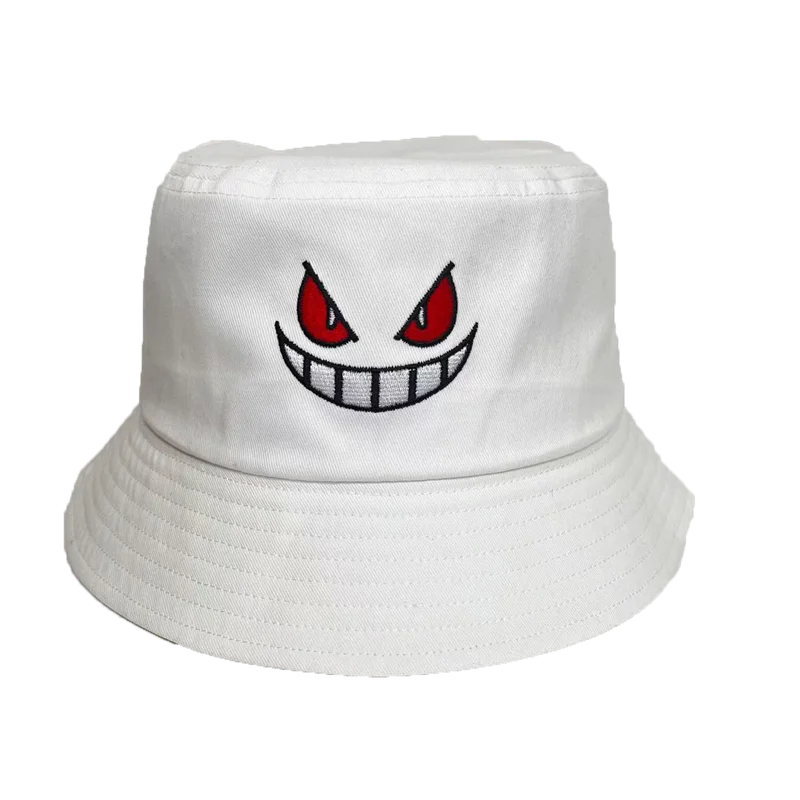 Unisex Light Board Solid Color Big Eyes Embroideried Hats Bucket Hat