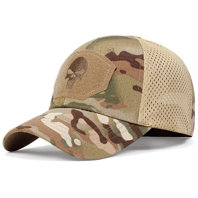 Unisex Skull Embroidery Baseball Net Caps