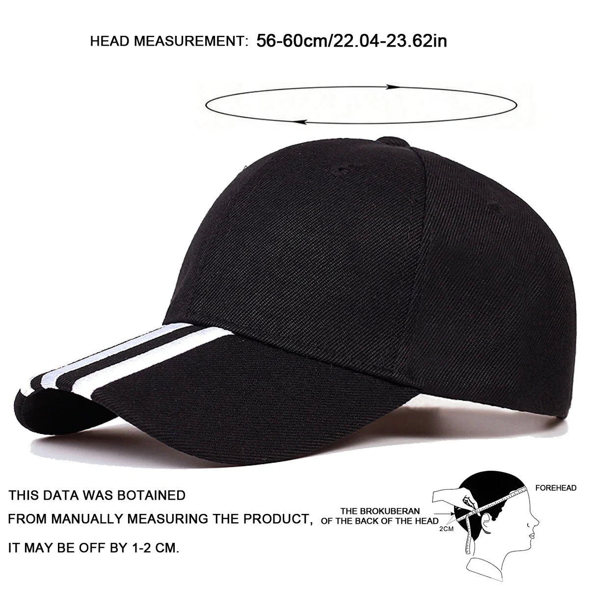 Unisex Three Horizontal Embroidery Baseball Caps Sunscreen Hat
