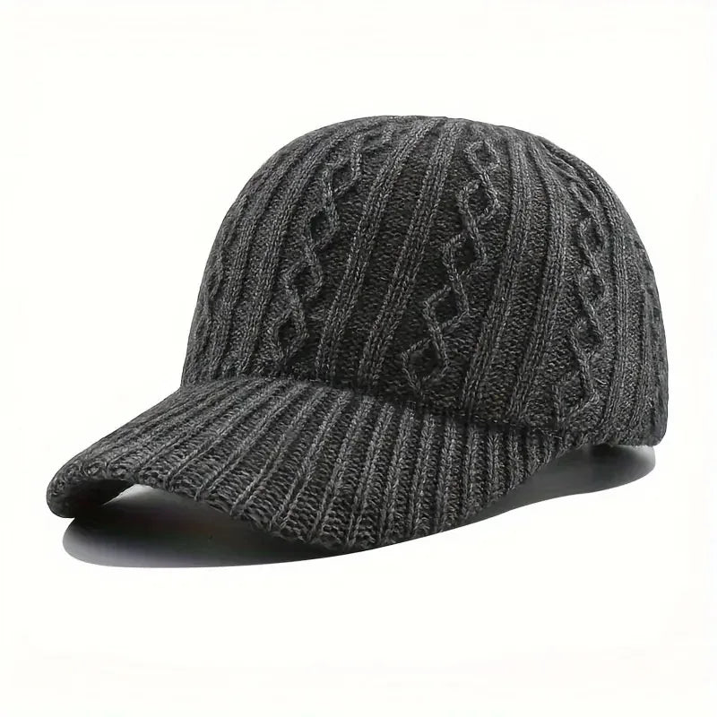 Trendy Knitted Baseball Cap For Men And Women - Autumn/Winter Fashion Peaked Hat