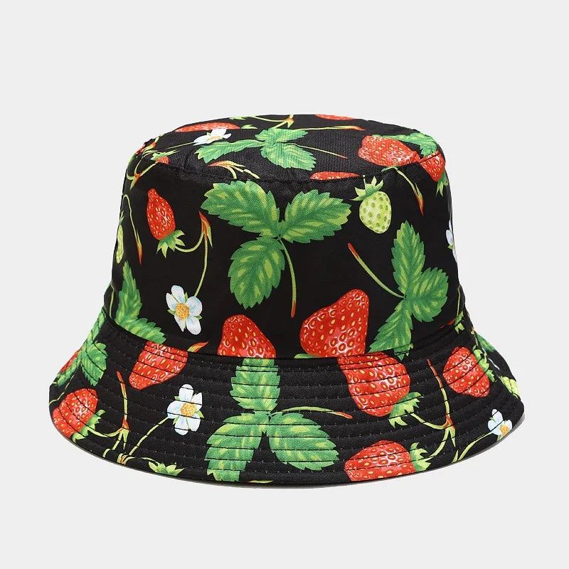 2022 18 Style Cotton Fruit Pattern Print Bucket Hat Fisherman Hat For Men And Women