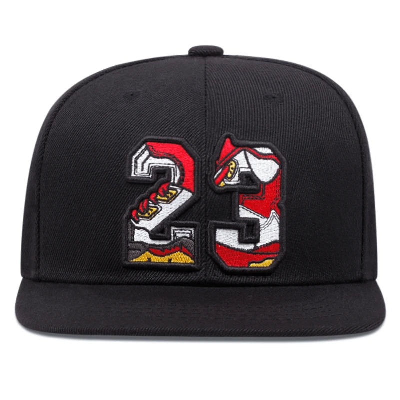 Digital 23 3D Embroidered Fashion Baseball Hat Sports Sunshade Hat Snapback Cap