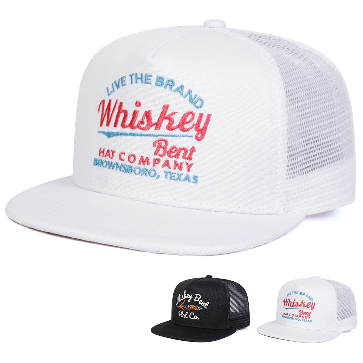 Unisex WHISKEY BENT Letter Embroidery Hip-hop Net Snapback Cap