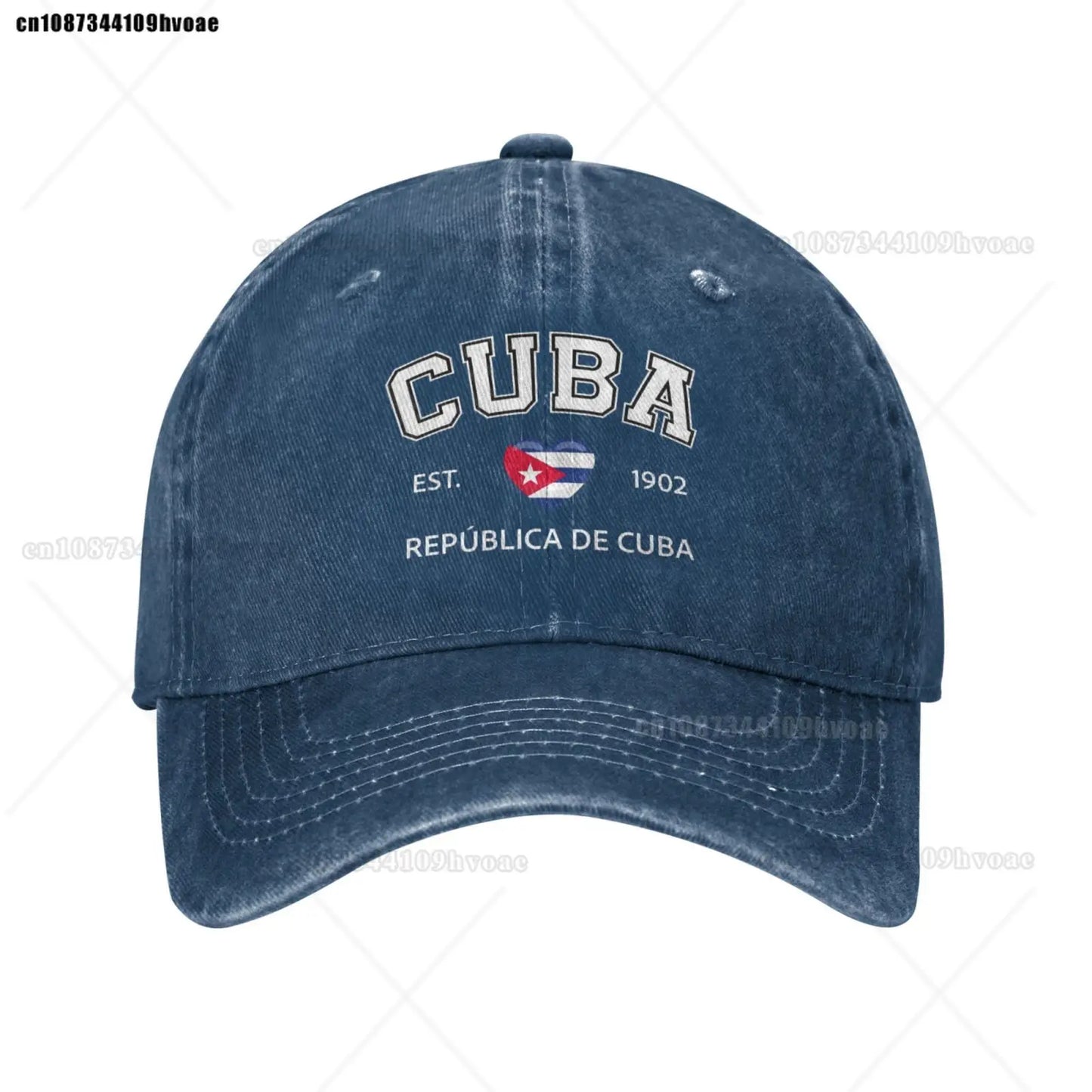 Cuba Baseball Cap EST.1902 La República De Cuba Denim Caps