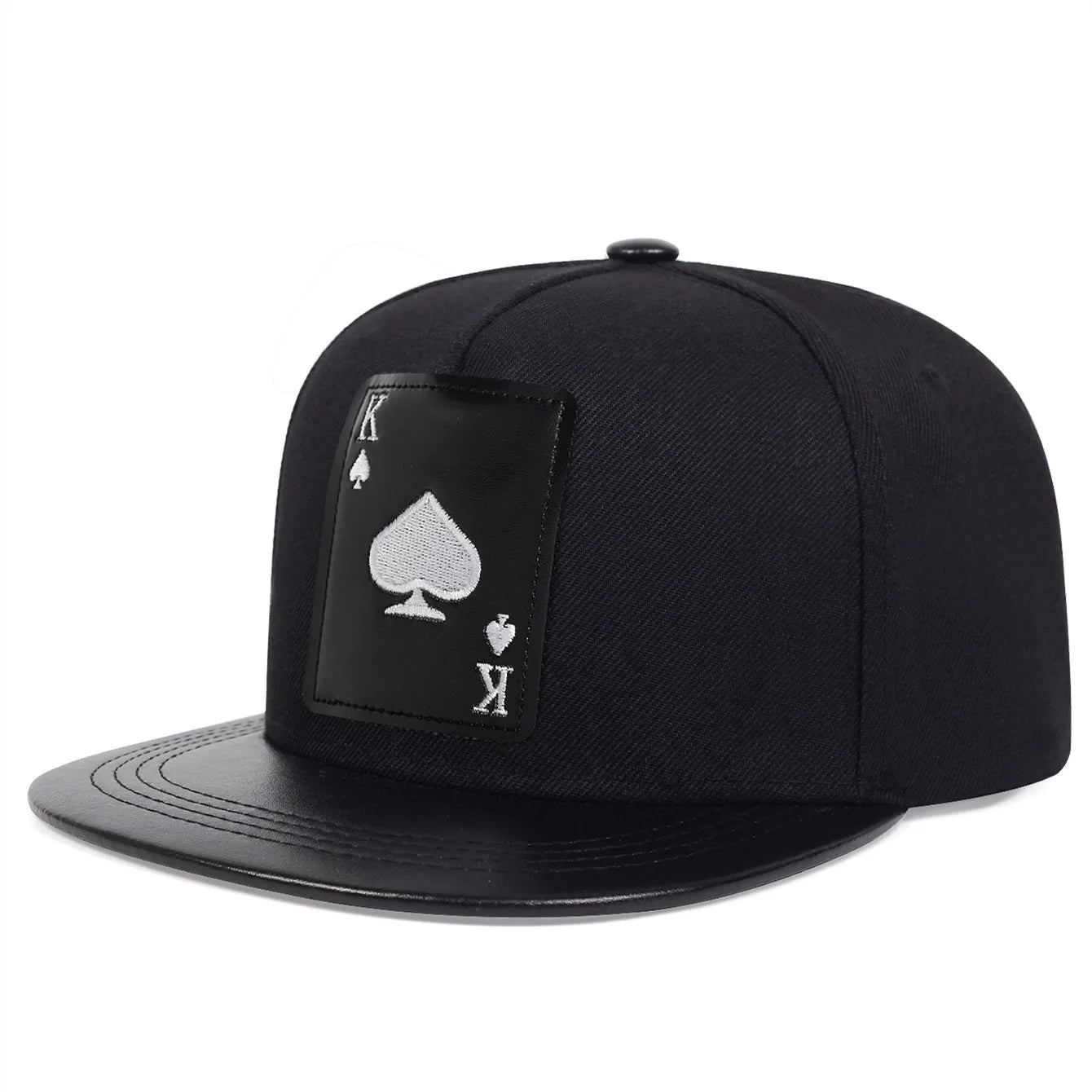 King Leather Playing Card Embroidered Baseball Caps Hip Hop Caps For Men Women Snapback Caps