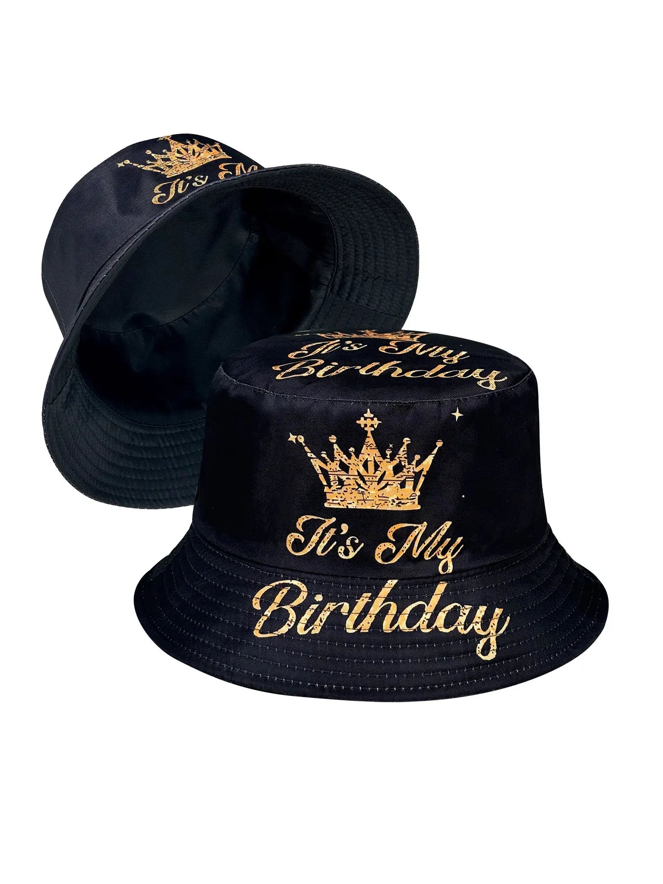 Birthday Party Crown Pattern Bucket Hats