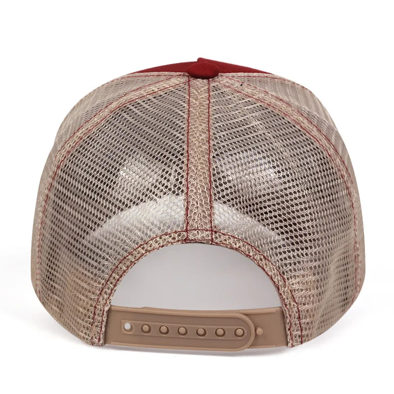 5 Pane Mesh Baseball Cap Adult Hip Hop Curved Snapback Hats