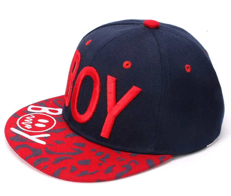 Unisex Kids Embroidered Hip Hop Snapback Cap