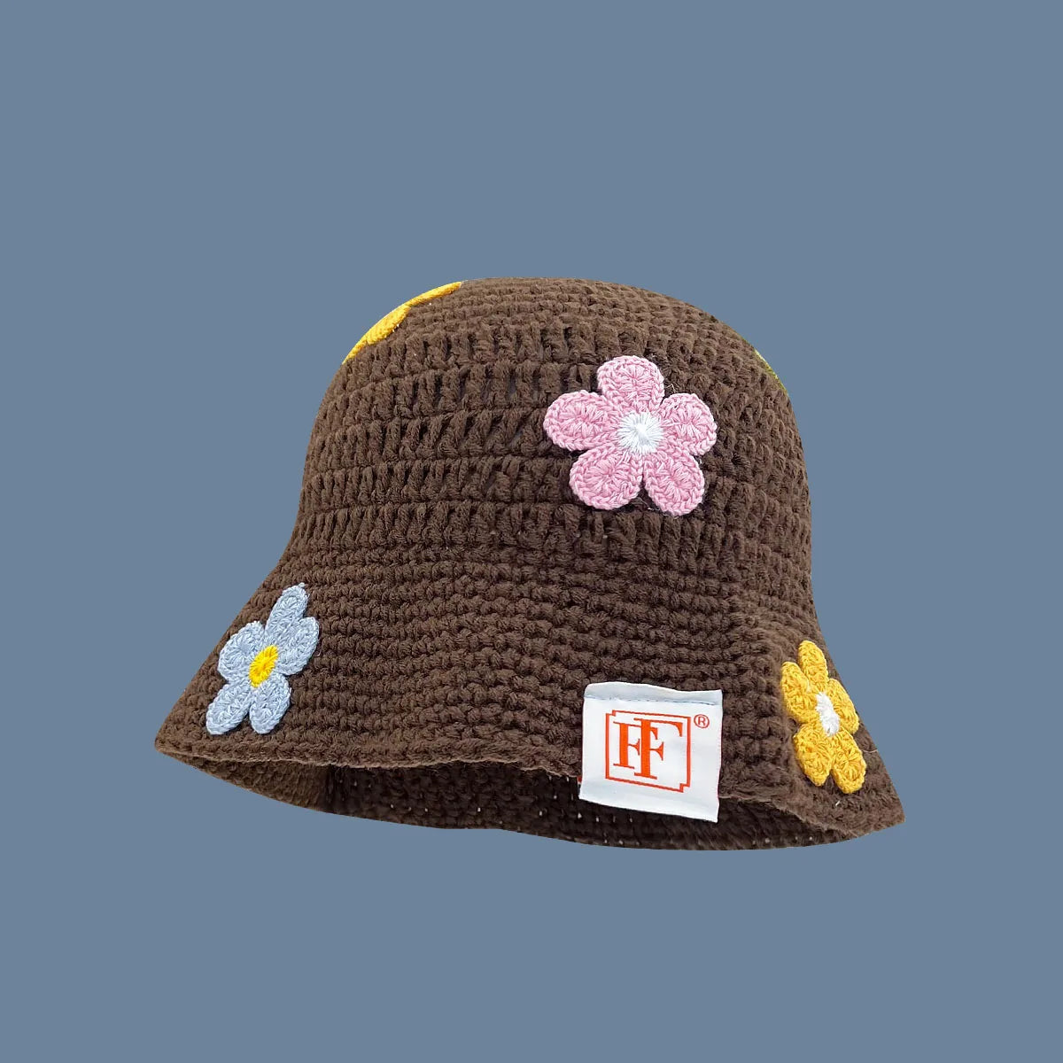 Hook flower Colorful Gradient knittingWoolen Hat Women's