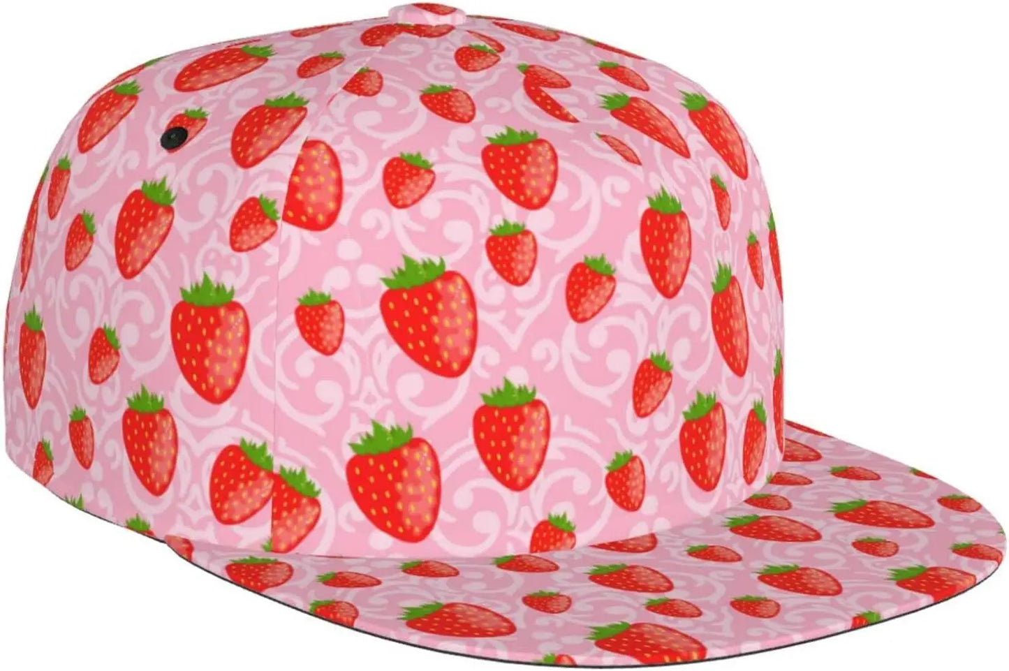 Cute Pink Strawberry Snapback Hat For Women Men