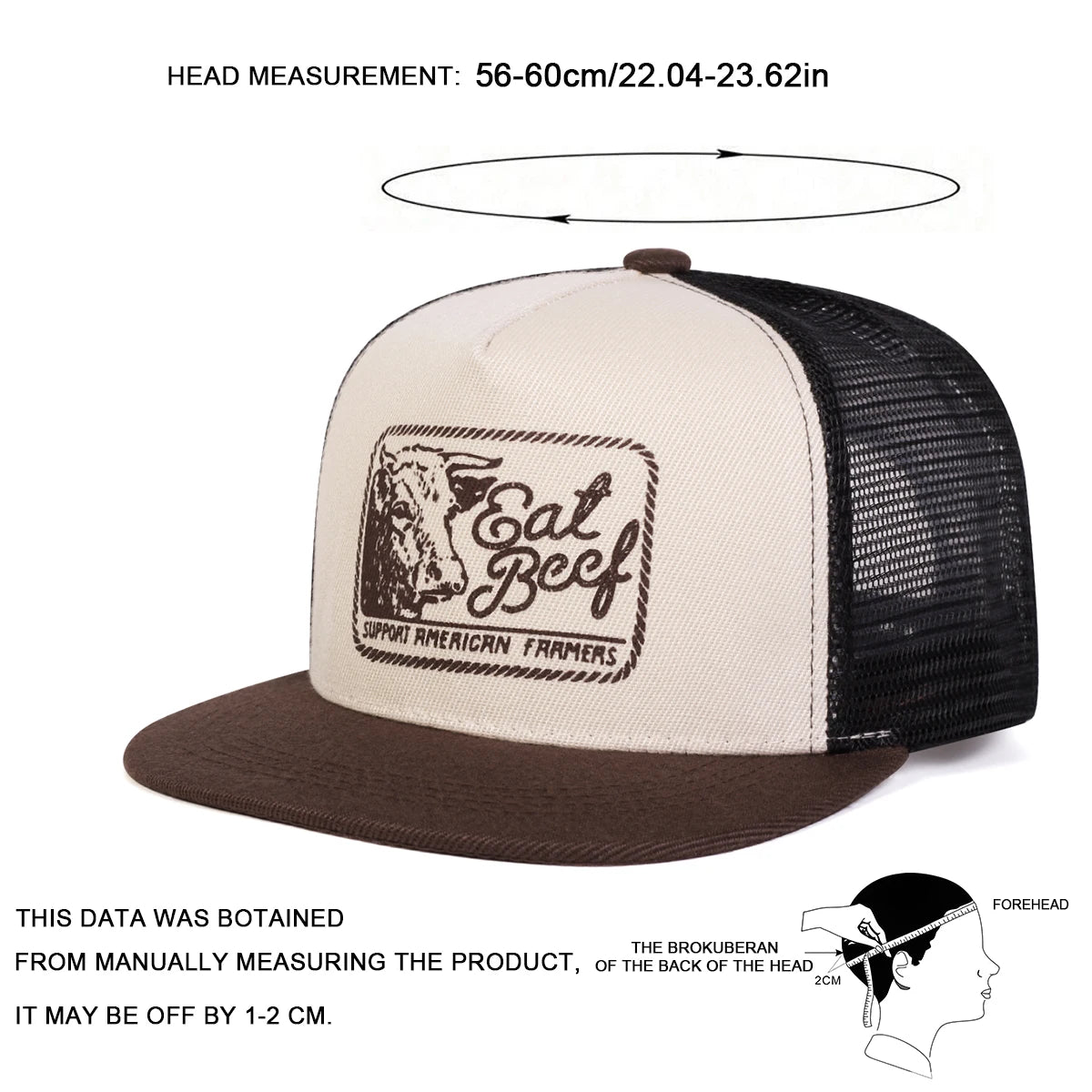 Unisex EAT BEEF Letter Embroidery Hip-hop Hat Snapback Cap