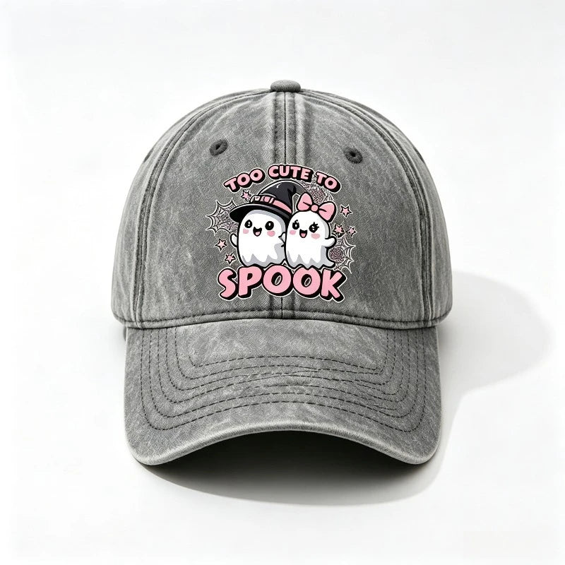 Baseball Cap Too Cute To Spook Cute Ghost Print