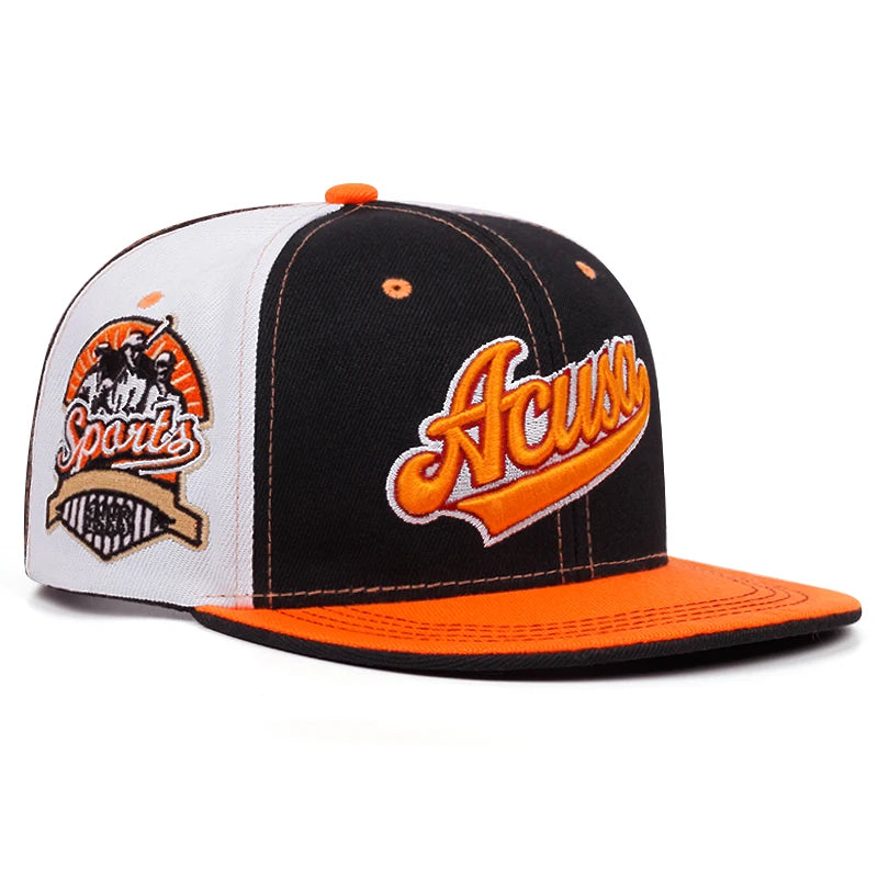 Fashion Acusa Embroidered Men's Color Block Cap Hip Hop Hat Snapback Caps