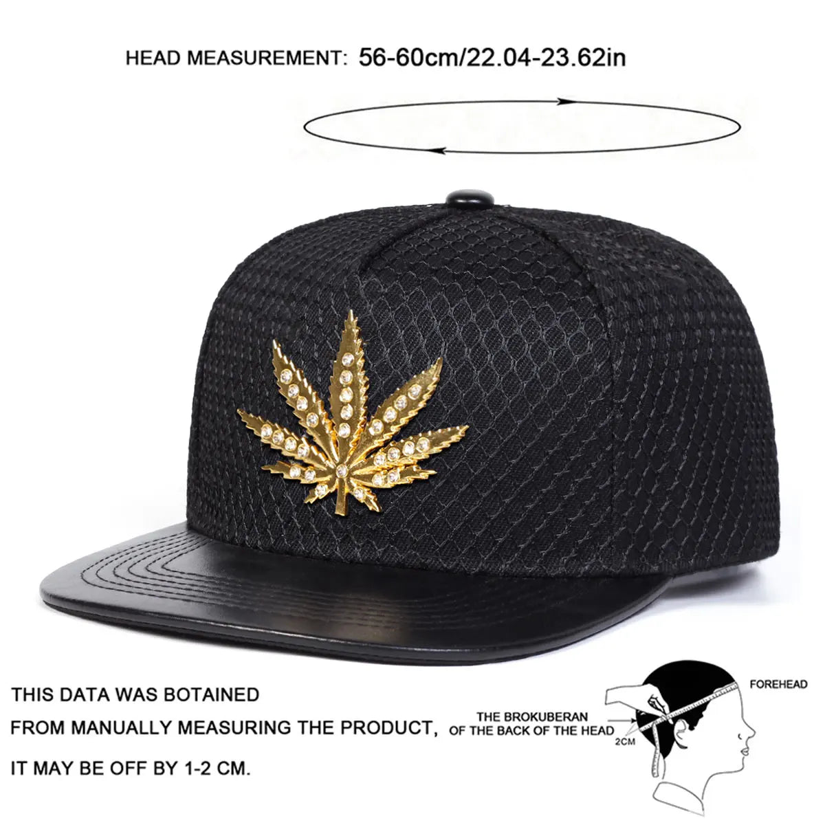 Unisex Diamond Hemp Leaf Label Snapback Hats