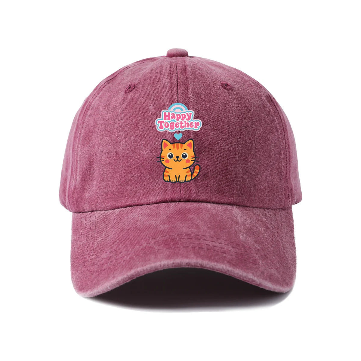 Happy Together Orange Cat Baseball Cap