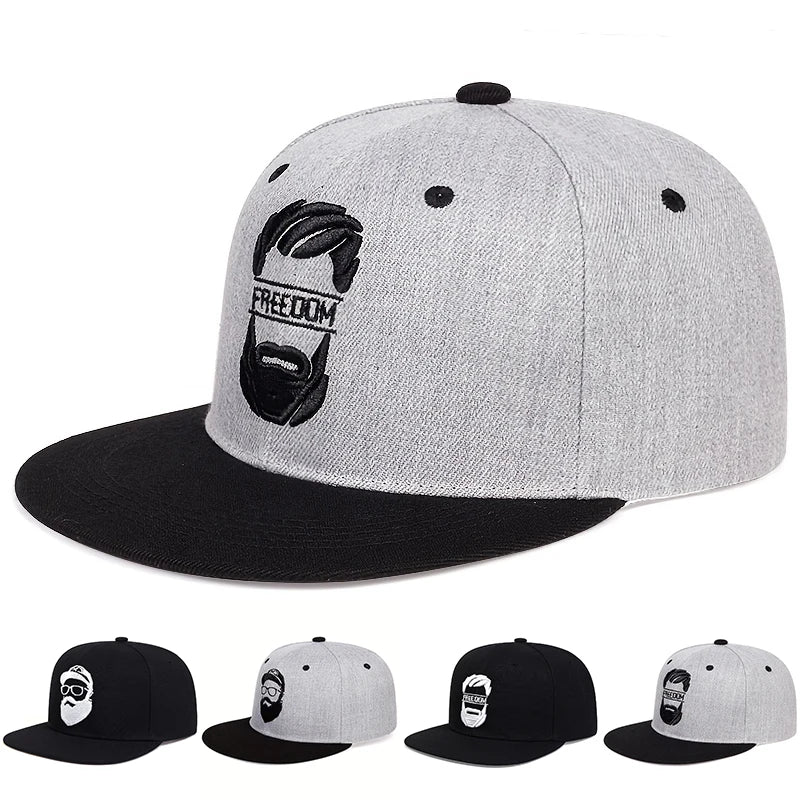 Unisex Uncle Beard Embroidery Hip-hop Hats Snapback Baseball Caps