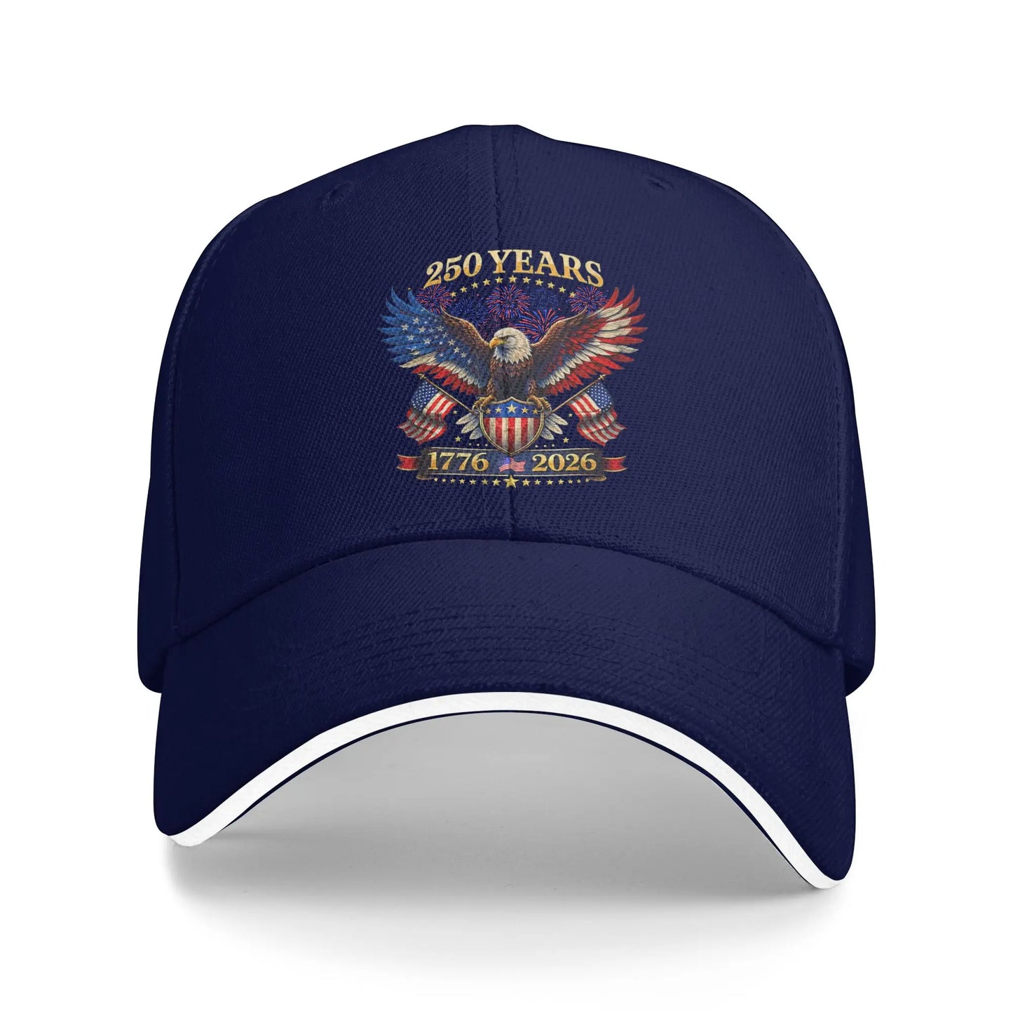 250 Years American 1776 2026 250th 4th July Independence Day Sun Baseball Cap