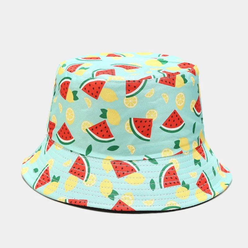 2022 18 Style Cotton Fruit Pattern Print Bucket Hat Fisherman Hat For Men And Women