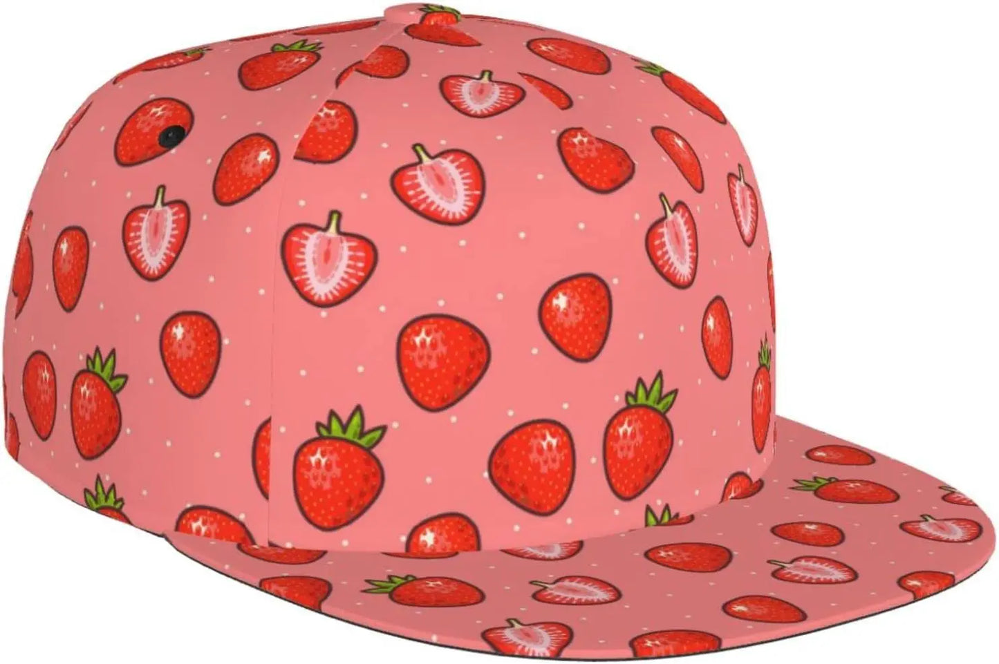 Cute Pink Strawberry Snapback Hat For Women Men
