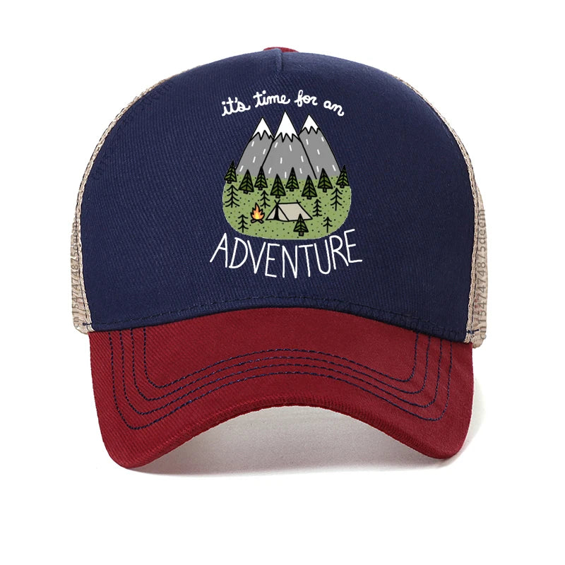 It's Time for An Adventure Men Hat Funny Outdoor Exploration Baseball Cap