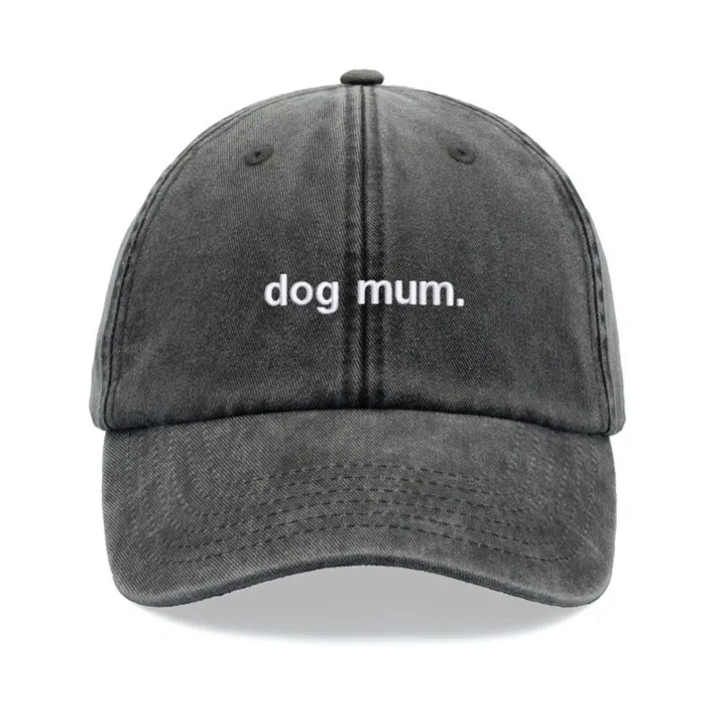 "dog mum. " Vintage Washed Kanye Baseball Cap For Women