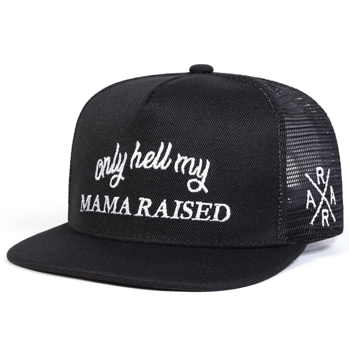 Unisex Only Hell My Mama Raised Embroidery Hip-hop Net Hats