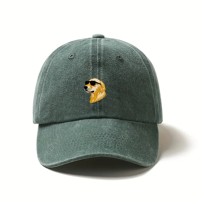 Wearing Sunglasses A Golden Retriever Printed Baseball Cap