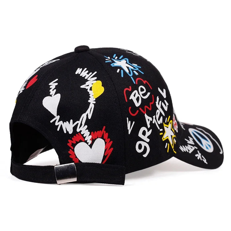 Unisex GLetter Printing Graffiti Baseball Caps