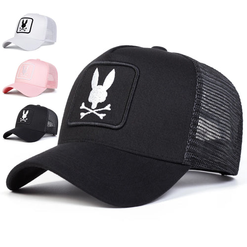 Unisex Rabbit Head Embroidery Baseball Net Caps