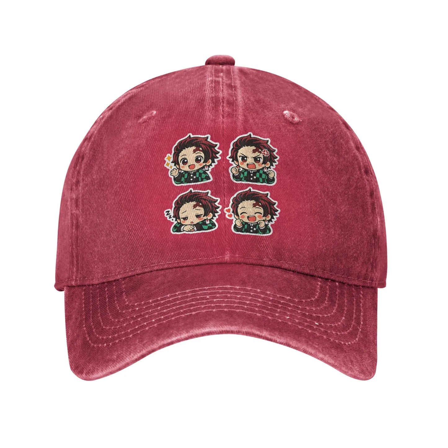 Demon Slayer Multicolor Hat Peaked Women's Cap Chibi Tanjiro Kamado Baseball Hat