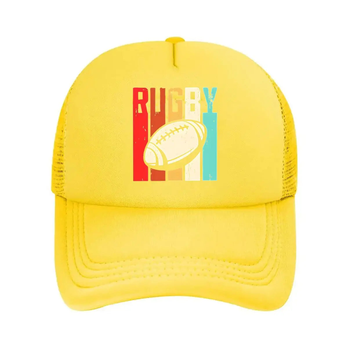 Retro Rugby Graphic Mesh Baseball Cap