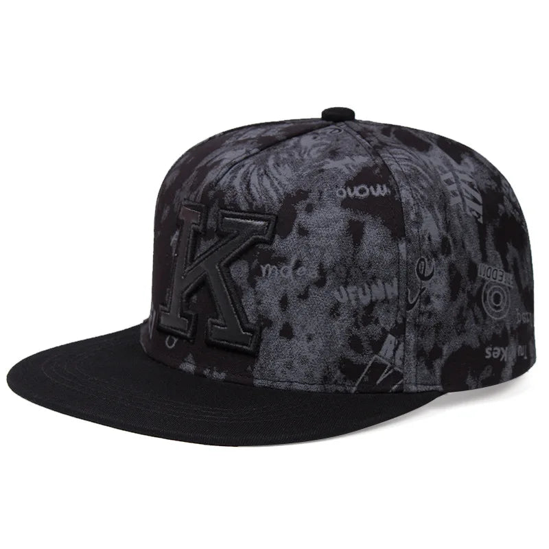2025 Spring Summer New Printed K Letter Baseball Cap Young Men and Women Hip-hop Hat Snapback Cap