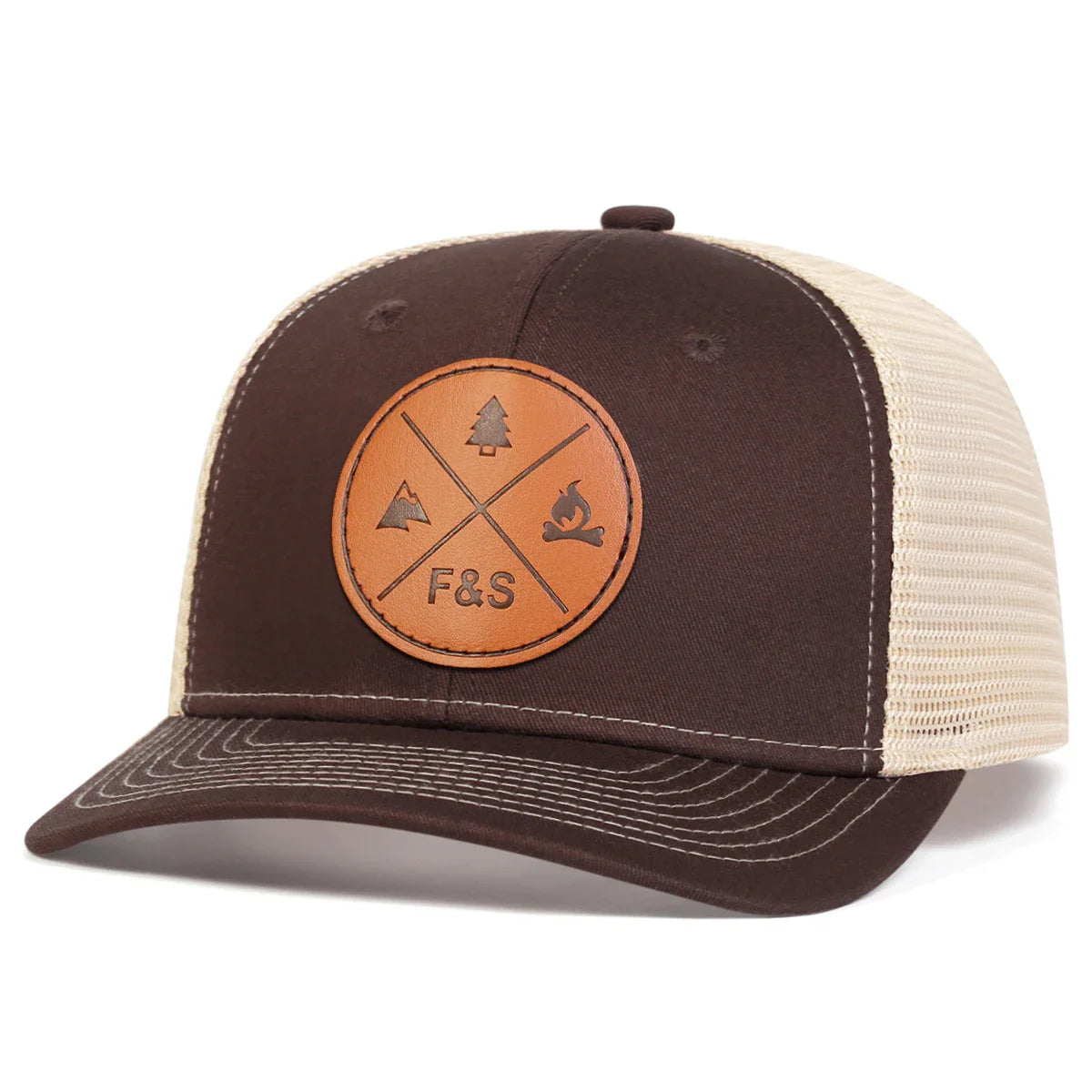 Unisex F&S Round Leather Label Baseball Net Caps