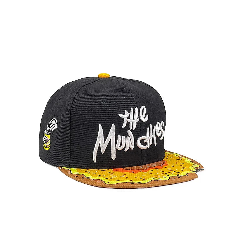 Eye PIZZA Embroidered Cartoon Flat-rim Hat