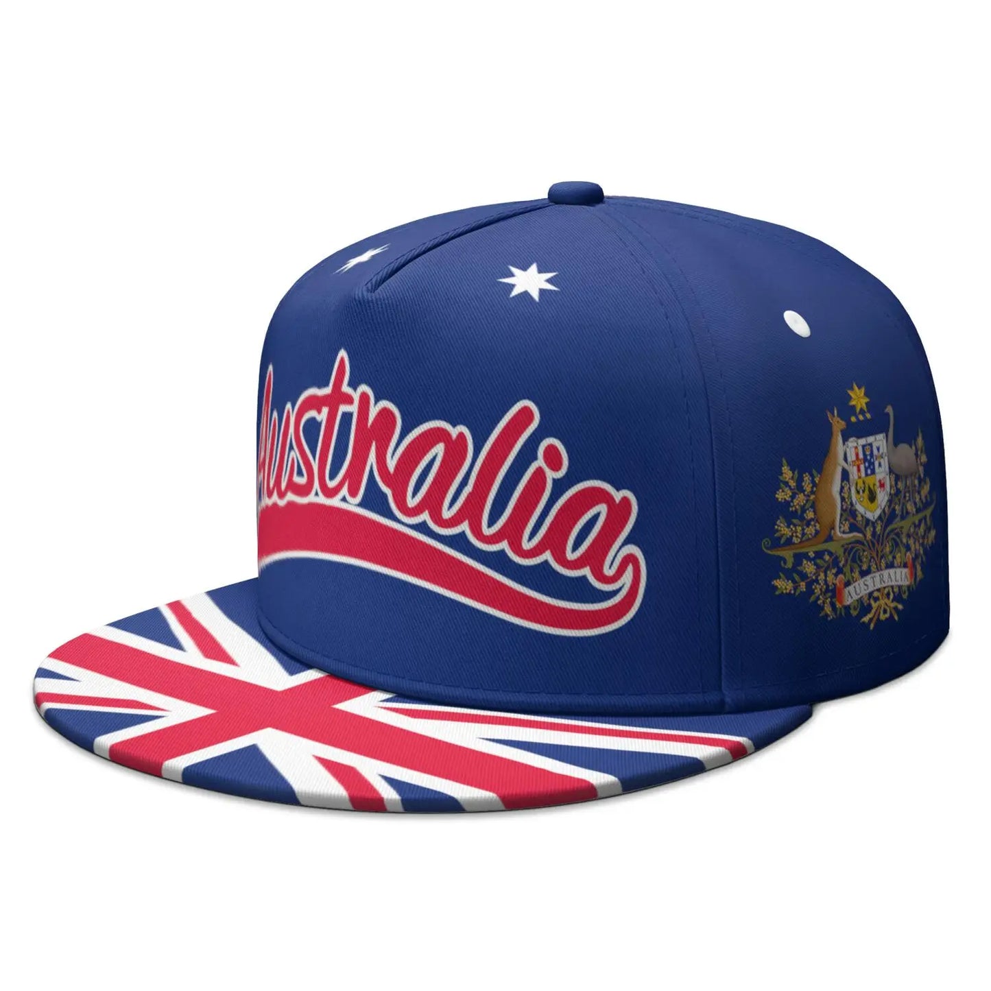 Australia Free Custom Name Number Logo Print Photo White Blue Black Red Aus Flag Nation Country Hip-hop Hat Snapback Cap