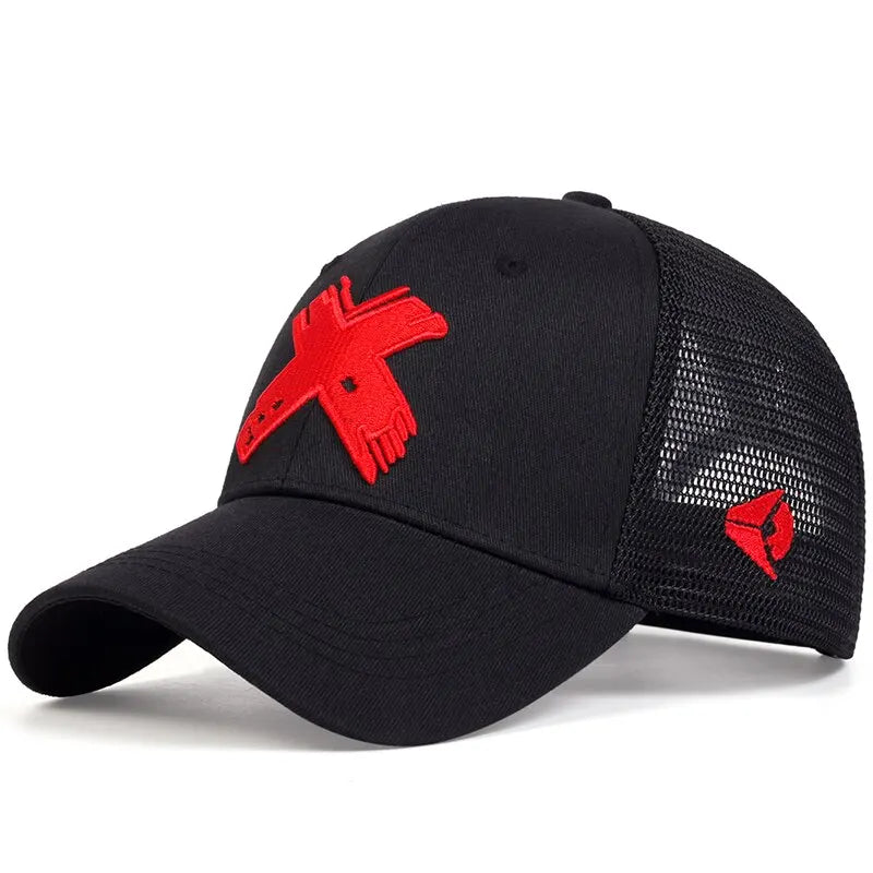 Unisex X Letter Embroidery Baseball Net Caps Spring And Summer