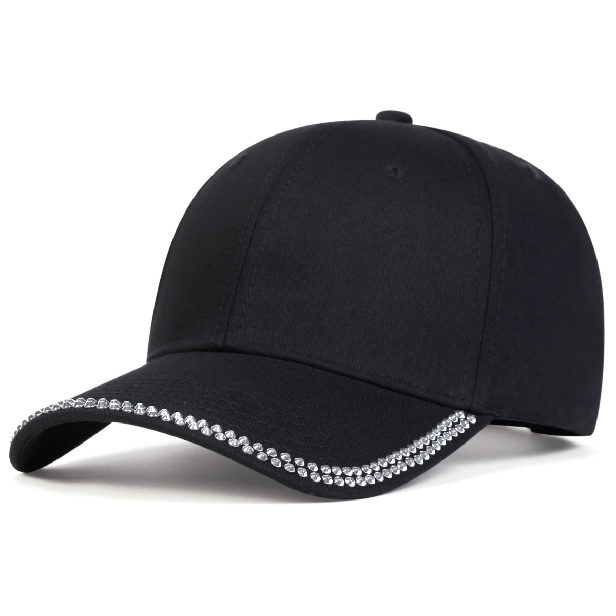 Unisex Diamond Studded Brim Baseball Caps Spring Autumn