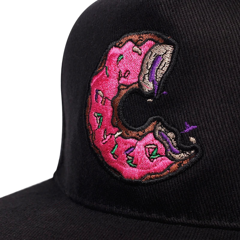 Unisex Doughnut Embroidery Hip-Hop Hats Snapback Caps Baseball Caps