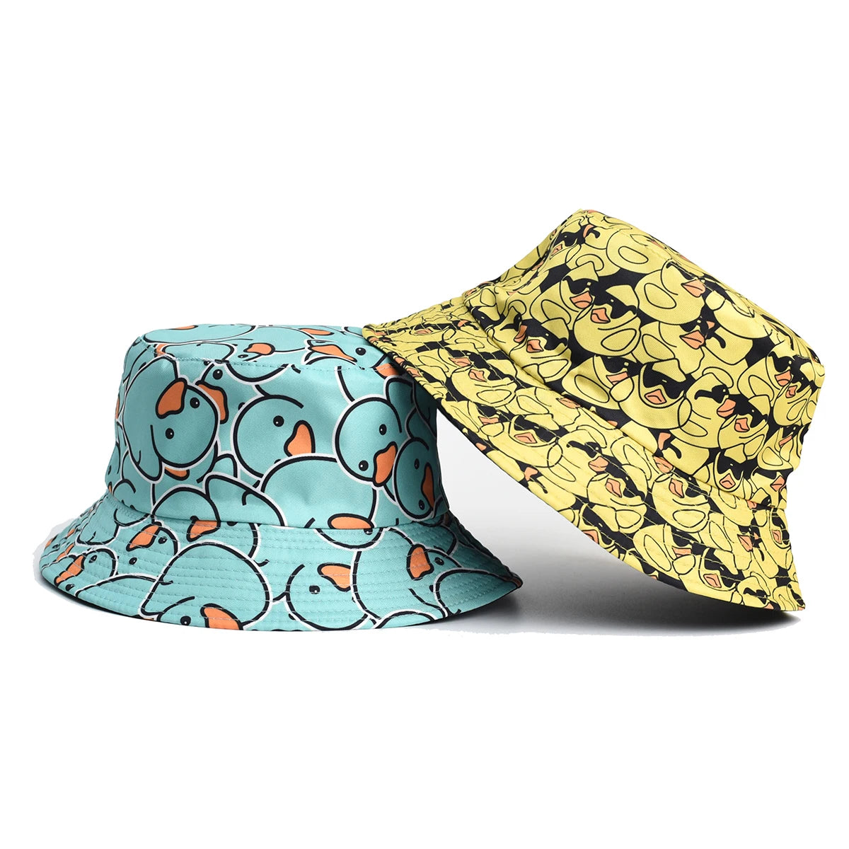 Cartoon Duck Bucket Hat Cute Printing Fisherman Hats For Men Women