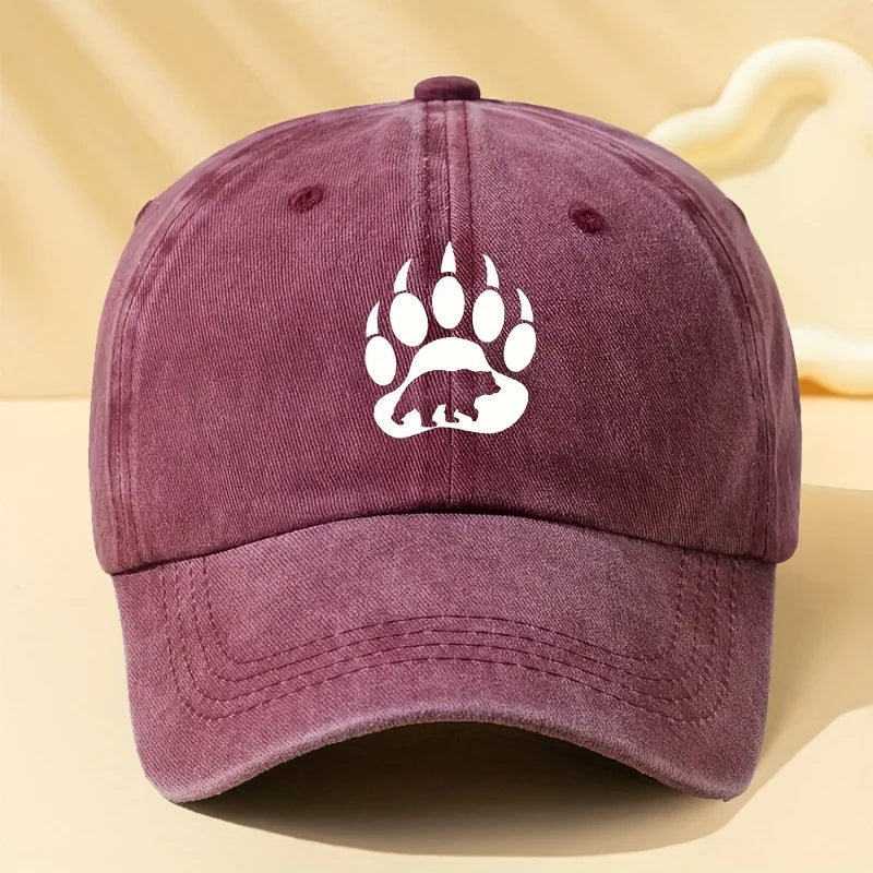 Cartoon Bear Paw Printed Baseball Cap