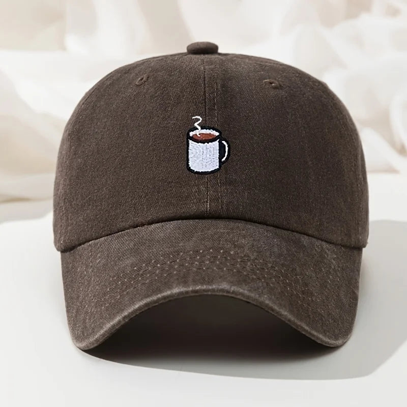Baseball Cap Retro Washed Casual Hat Cup Embroidered Curved Hip Hop Hat Fishing Hat