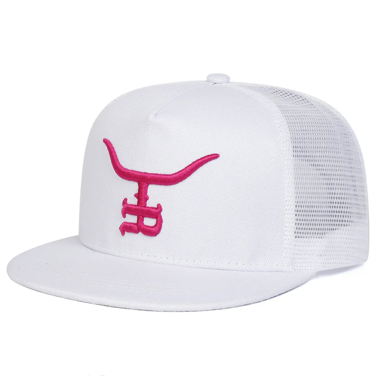 Unisex R Letter Bull Head Embroidery Hip-hop Net Hats
