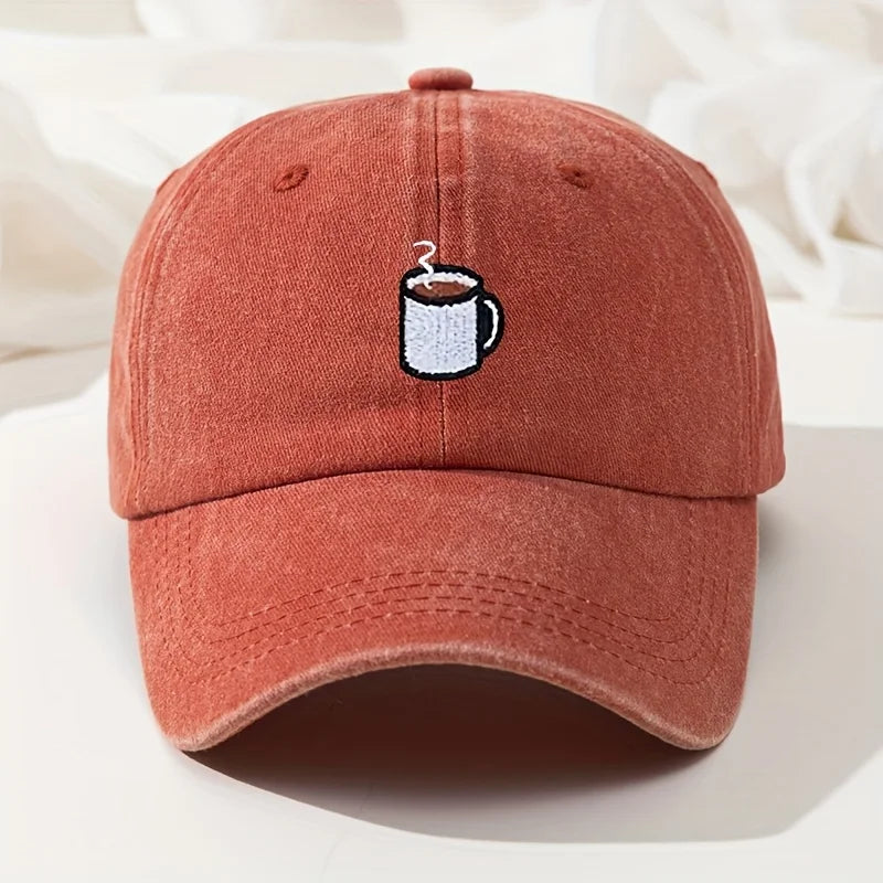 Baseball Cap Retro Washed Casual Hat Cup Embroidered Curved Hip Hop Hat Fishing Hat