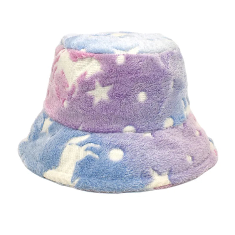 Winter Bucket Hat Women's Fashion Leopard Panama Warm Hat For Women