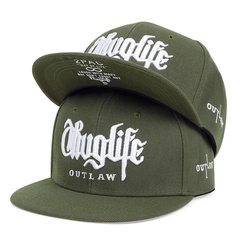 2025 Fashion Fastball CAP Thug Life Embroidery Hip Hop Baseball Cap Snapback Hat