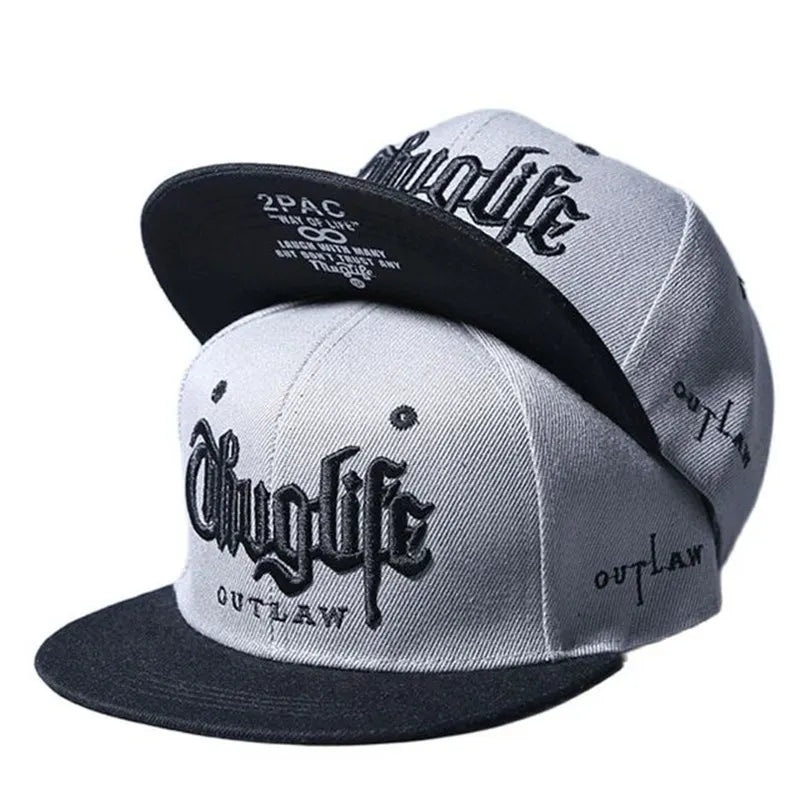2025 Fashion Fastball CAP Thug Life Embroidery Hip Hop Baseball Cap Snapback Hat