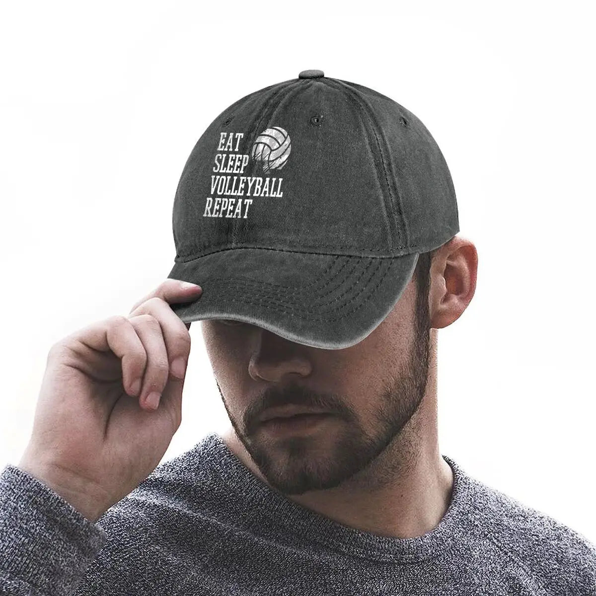 EAT SLEEP VOLLEYBALL REPEAT Washed Baseball Cap