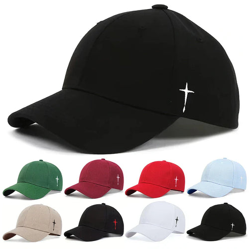 Unisex Simple Cross Embroidery Baseball Caps