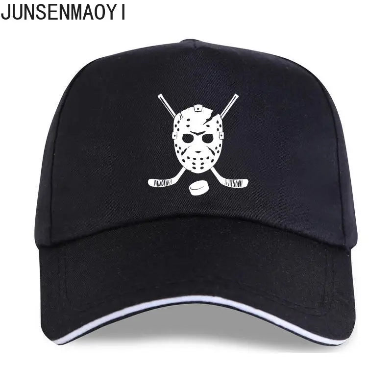 Goalie Mask and Hockey Sticks Baseball Cap