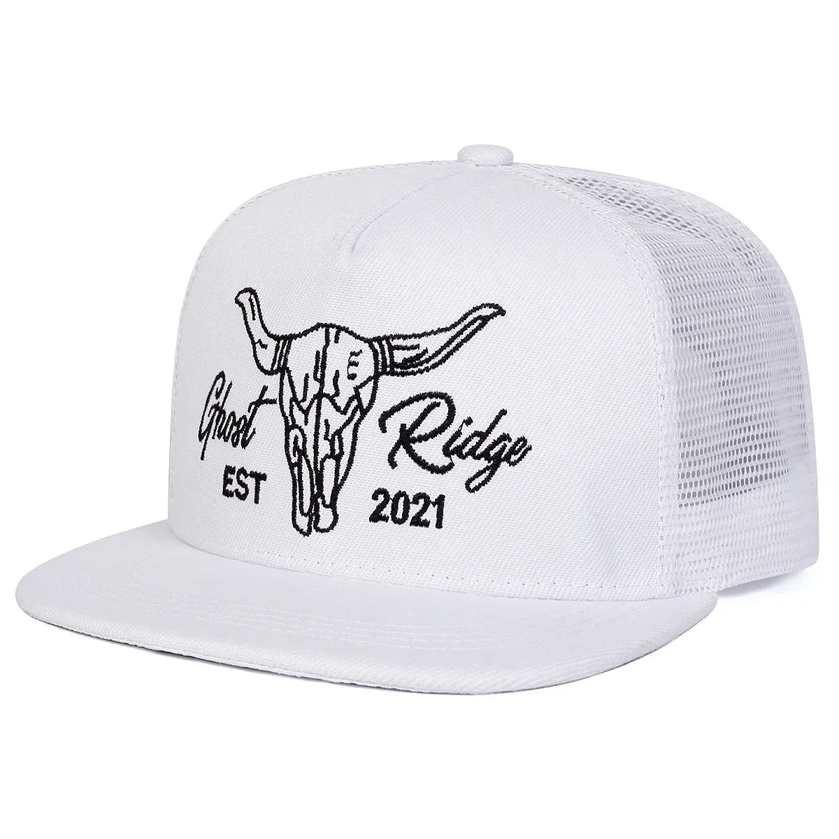 Unisex Ox Head Embroidery Hip-hop Net Hats